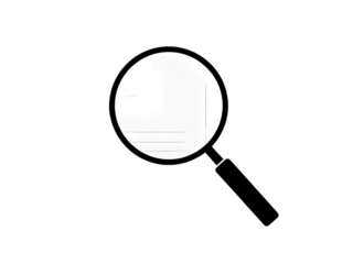 Magnifying Glass Highlighting White Question Mark Symbol on Black Background
