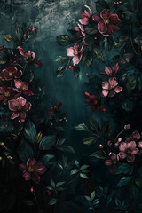 Dramatic and elegant botanical composition for design and decoration.