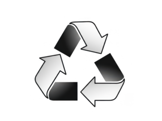 Three Dimensional Grey Arrows Forming Continuous Circular Loop