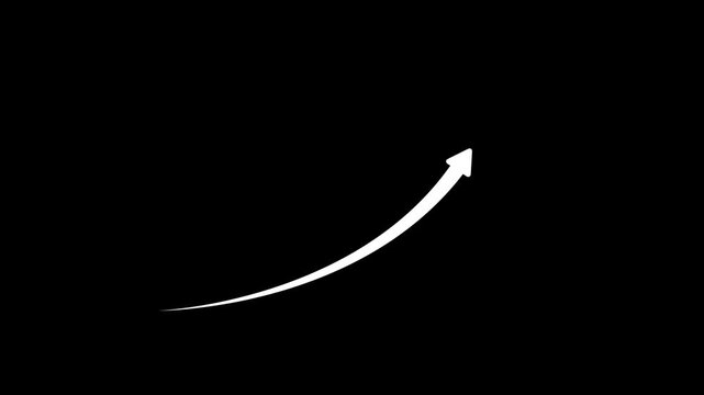 animated thin arrow set with arrowheads and alpha channel,on a black background.with video animation.