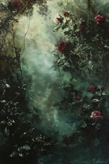 Dramatic and elegant botanical composition for design and decoration.