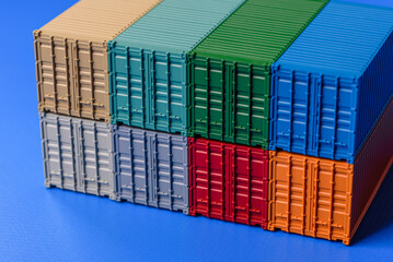 Fototapeta premium A cargo container in a port warehouse as a logistics element, export. A cargo container