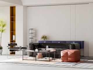 Modern Minimalist Living Room Interior &ndash; 3D Render