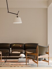 Modern Minimalist Living Room Interior &ndash; 3D Render