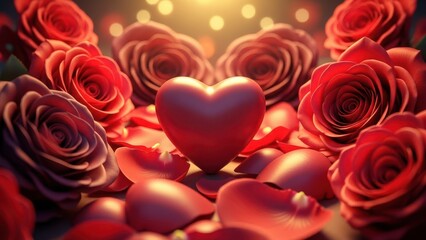 Valentines day background with red hearts background