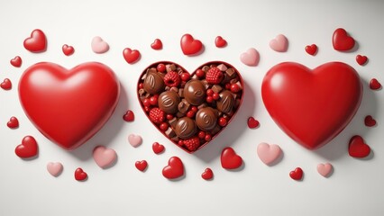 Valentines day candy heart lollipops chocolate
