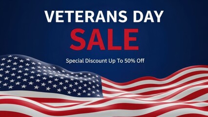 Veterans Day Sale Special Discount Up To 50 Percent Off American Flag