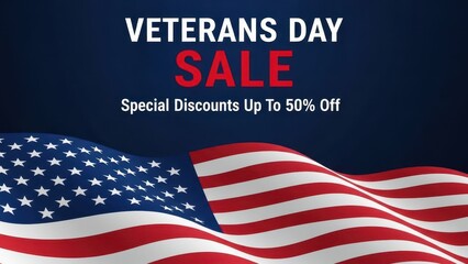 Veterans Day Sale Special Discount Up To 50 Percent Off American Flag