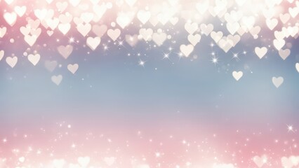 pink and white heart bokeh gradient background