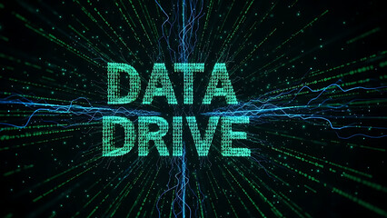 Data Drive Digital Technology Binary Code Network Connection