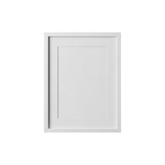 Minimalist white picture frame isolated on transparent background