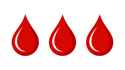 Obraz premium Blood Drops in Realistic Style with Bright Red Color on White Background for Medical Illustration