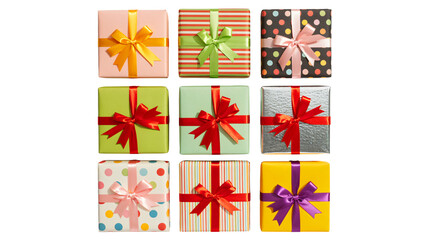 Gift Boxes with Colorful Bows in Vibrant Pastel Colors with Soft Natural Lighting for Packaging Design