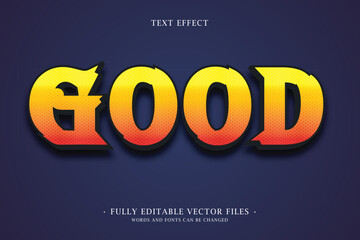 Vibrant 'Good' Word Text Effect with Gradient and Shadow