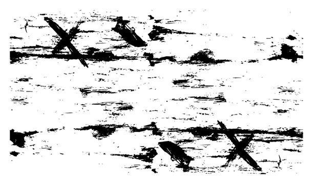 Abstract grunge texture with black scratches and cross marks
