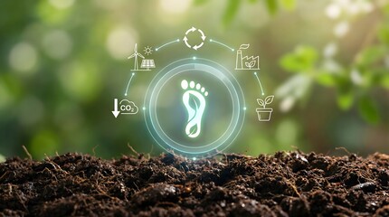 ecological footprint concept with earthy background
