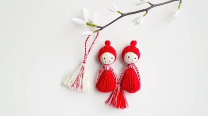 Traditional Martenitsa Dolls for Baba Marta Celebration