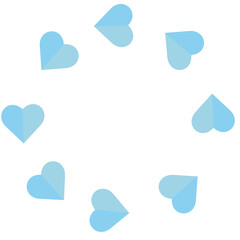 A cute blue heart pattern on a white background for themes related to love and romance, vector image, Valentine's Day, Mother's Day, March 8 