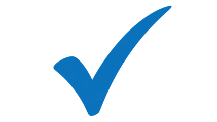 Blue Checkmark Symbol in Simple Design with Bright Blue Color on White Background for Approval Icon