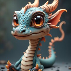 Adorable Baby Dragon: A Whimsical 3D Render