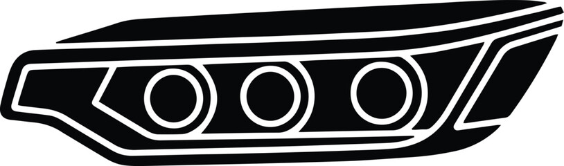 Stylish, Modern Car Single Headlight Icon