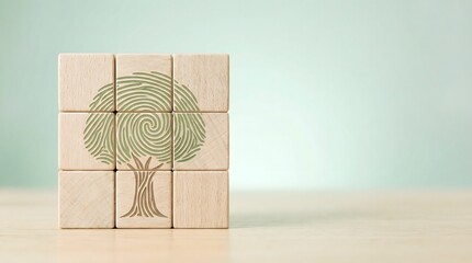 wooden blocks with tree design