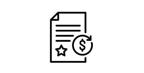 Billing invoice document icon with recurring payment concept for finance systems