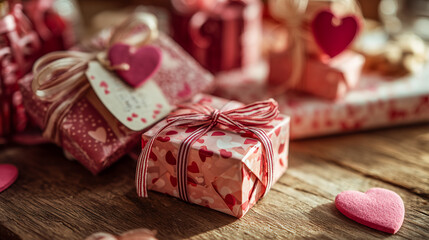 温かな灯りに包まれたバレンタインデーのチョコレートギフト