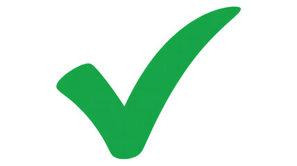 Green Checkmark Icon in Simple Design with Bright Green Color on White Background for Approval Symbol