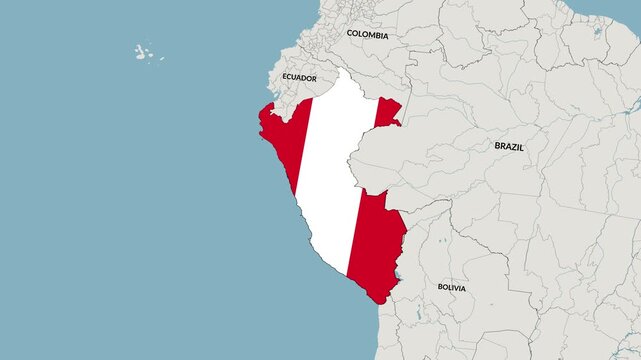 Peru Map Animation with National Flag