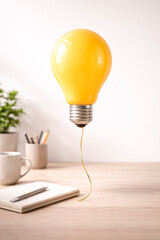 Floating Yellow Light Bulb Balloon Idea