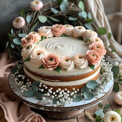 chocolate cake with flowers