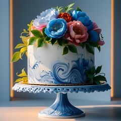 cake with flowers