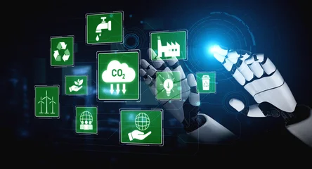 Fotobehang Sportwinkel AI supports ESG practices by aligning ESG concept integrates environmental, social, and governance practices to promote sustainability, responsibility, and ethical business development Vouch  © InfiniteFlow