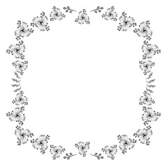 Floral frame with doodle ornaments vector illustration 