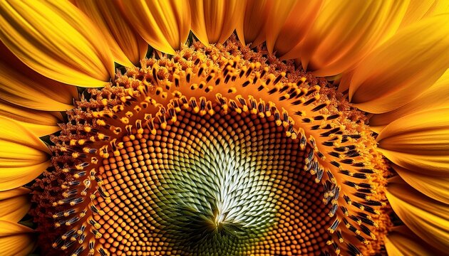Foto Macro De Medio Girasol