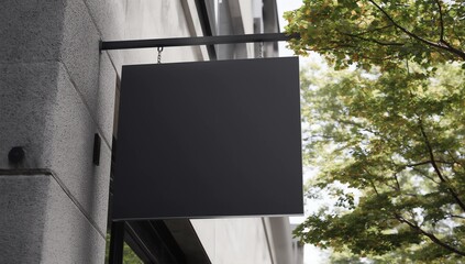 Store brand sign mockup with natural landscape