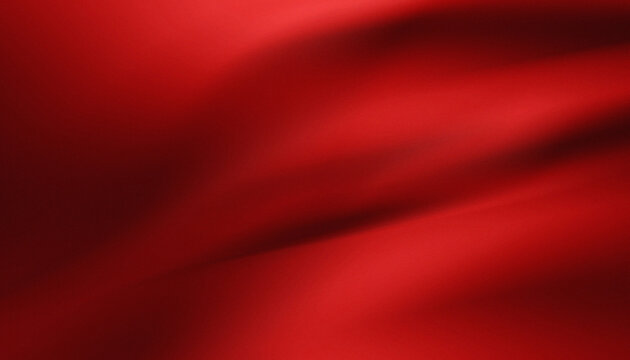Red fabric texture with a pleated or wavy effect. With a gradation of dark red to bright red. which gives the impression of a material such as satin, velvet, or a smooth digital background.

