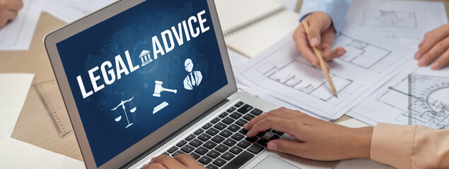 Smart legal advice website for people searching for brisk law knowledge in digital device screen...