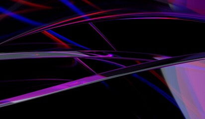 Dynamic Abstract Design Featuring Fluid Lines and Vibrant Colors on a Dark Background