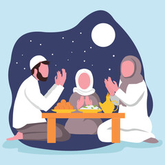 Family Iftar Under the Moonlight Celebrating Togetherness, Prayer, and Ramadan Blessings