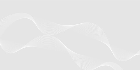 Futuristic gray white abstract background. shining wave lines pattern for banner, wallpaper, cover. Vector illustration.eps10