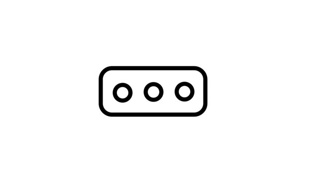 Encrypted Password line animation. Simple password dots icon representing hidden security codes, data encryption, private authentication, and secure login interface elements for applications.