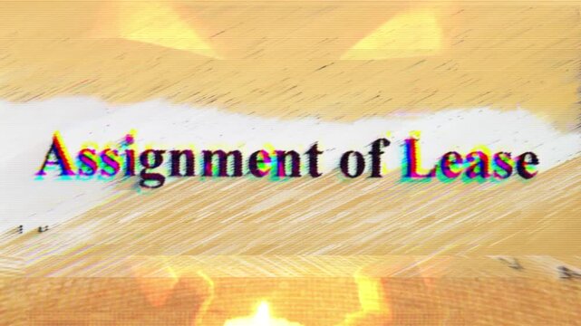 Assignment of lease text  with digital glitch distortion effect