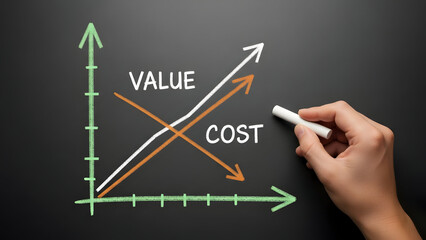 Illustrative chart showing the correlation between cost and value, highlighting the importance of financial planning and investment strategies now.