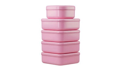 Stack of Pink Plastic Containers.
