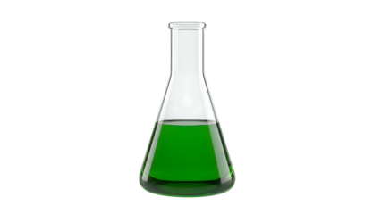 Laboratory Erlenmeyer Flask with Green Liquid.