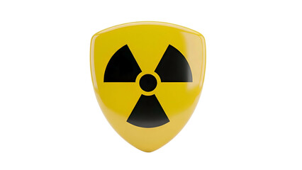 Yellow Shield with Radiation Symbol.