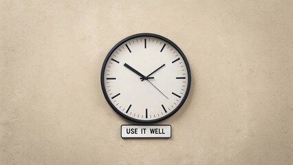 Simple Wall Clock With Motivational Message