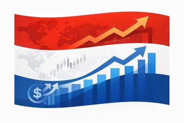 Global economic growth and financial performance concept with rising arrows bar charts and world map background symbolizing investment success market expansion and positive trend